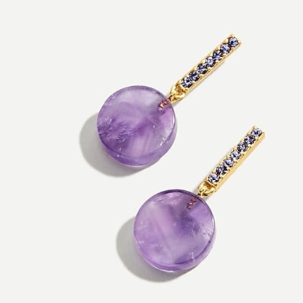 J. Crew Purple and Gold Earrings